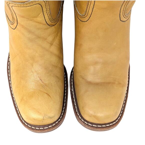 Frye Vintage Campus Boots Banana Yellow Leather Women’s Size 7.5 - Picture 3 of 8